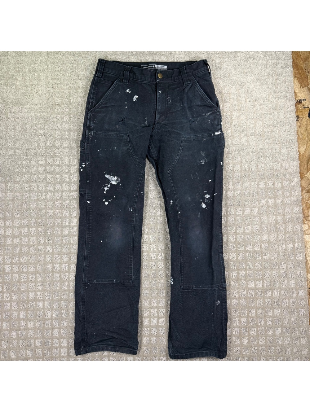 Carhartt Double Knee Relaxed Fit Black Carpenter Pants 30x29